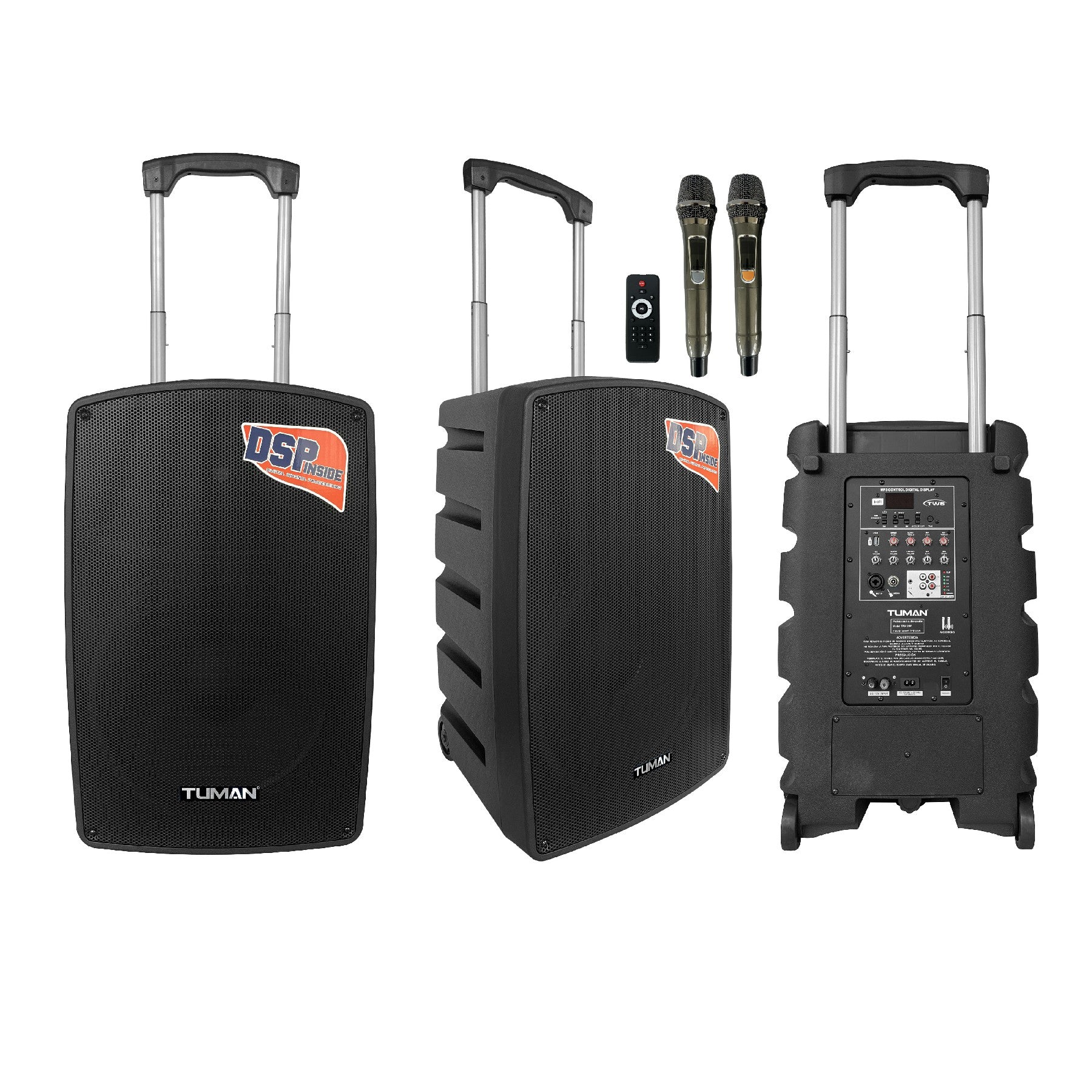 TUMAN 15 inch portable trolley Karaoke active party speaker TPS125W